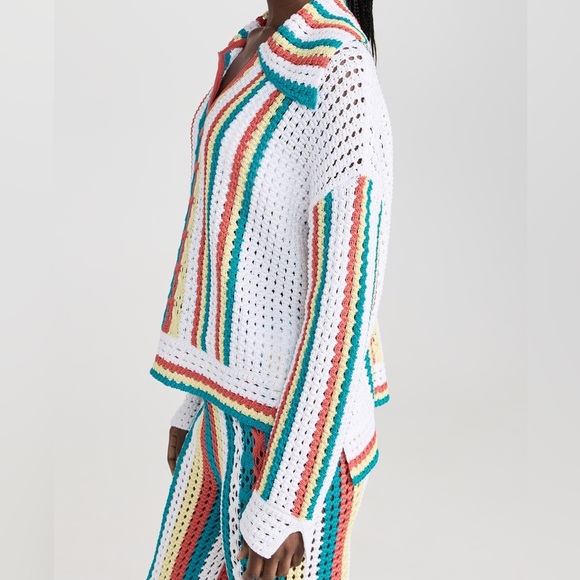 Solid & Striped The Lola Pullover Crochet Long Sleeved Split Cuffs NWT Small - Picture 3 of 13